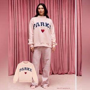 Parke Heart Varsity Mockneck Peony + Denim XXL